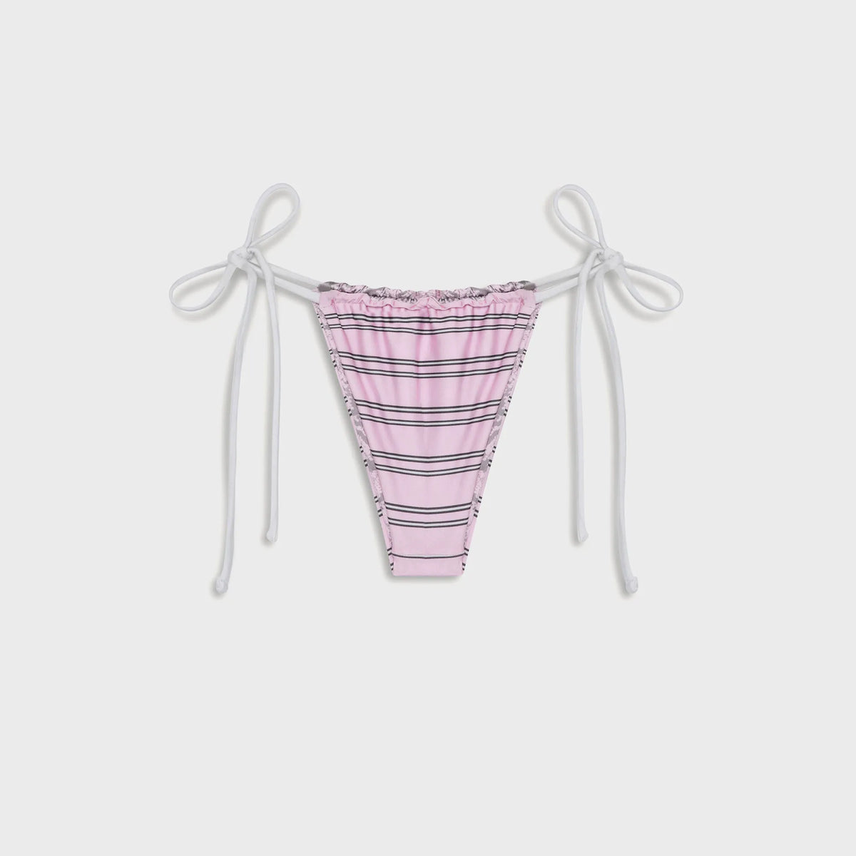 Frankies Bikinis Reversible Tia Satin Bottom - Pink Stripe