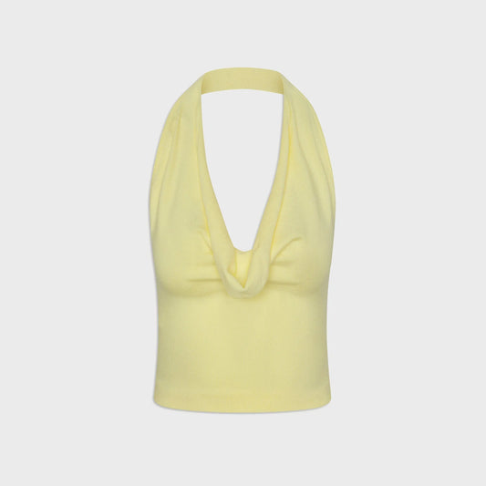 Frankies Bikinis x Jennie Briar Cloud Knit Halter Top - Morning Light
