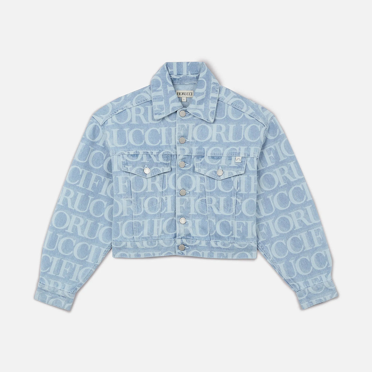 Fiorucci Monogram Cropped Tapered Denim Jacket - Blue