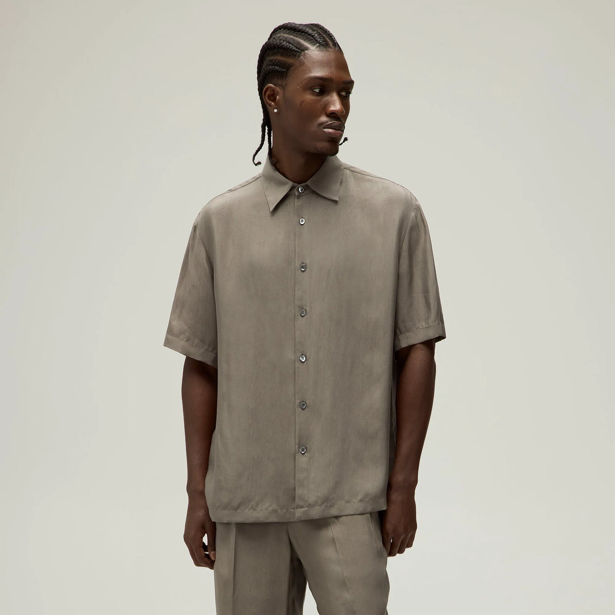 Giorgio Armani & Kith Silky Short Sleeve Button Up - Gravel