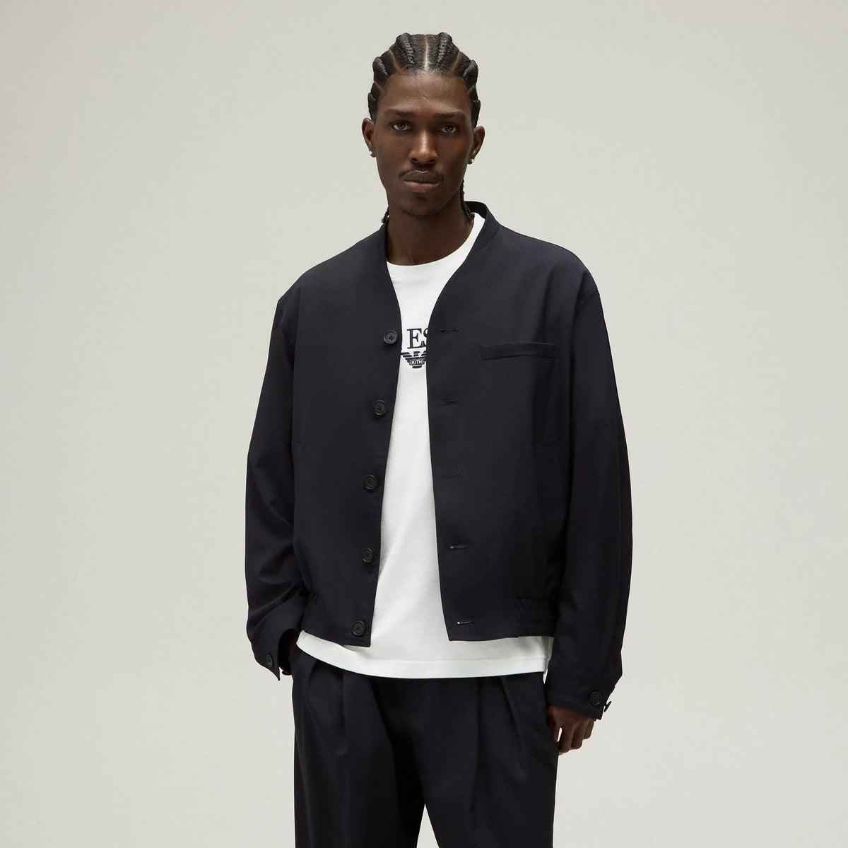 Giorgio Armani & Kith Collarless Bomber Jacket - Admiral