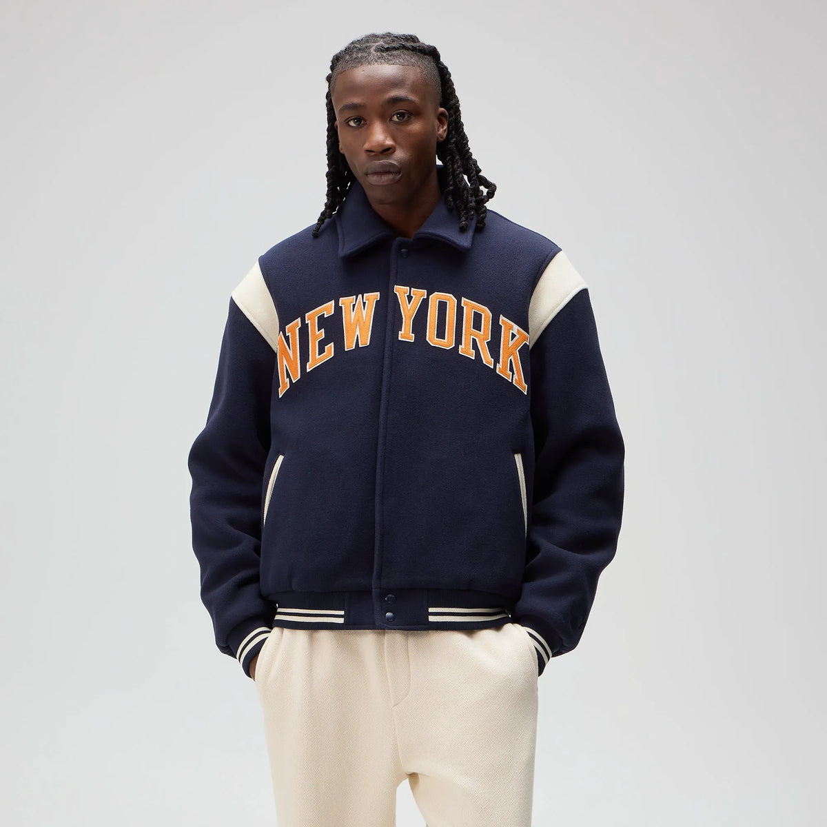 Kith for the New York Knicks Wool Varsity Jacket - Nocturnal