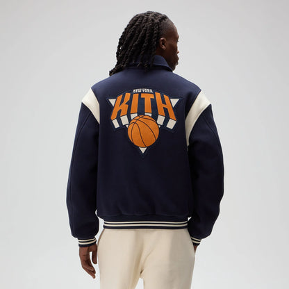 Kith for the New York Knicks Wool Varsity Jacket - Nocturnal