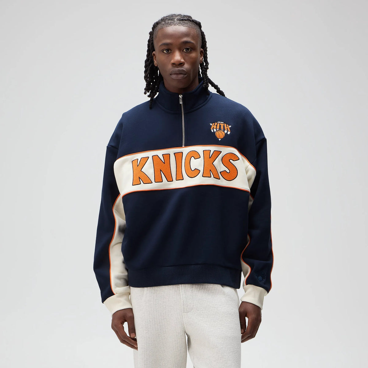 Kith for the New York Knicks Coach Vintage Nelson Quarter Zip - Nocturnal