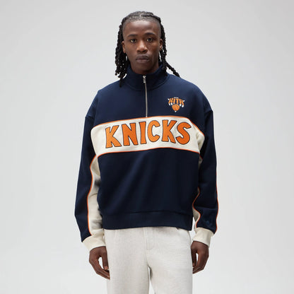 Kith for the New York Knicks Coach Vintage Nelson Quarter Zip - Nocturnal