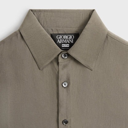 Giorgio Armani & Kith Silky Short Sleeve Button Up - Gravel