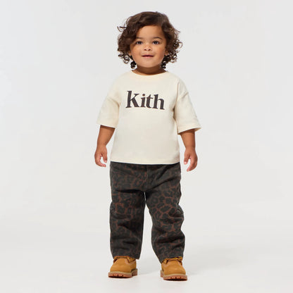 Kith Baby Leopard Kith Serif Leonard Tee - Sandrift