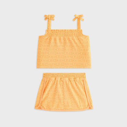 Kith Baby Ayva Textured Monogram Skort Set - Sorbet