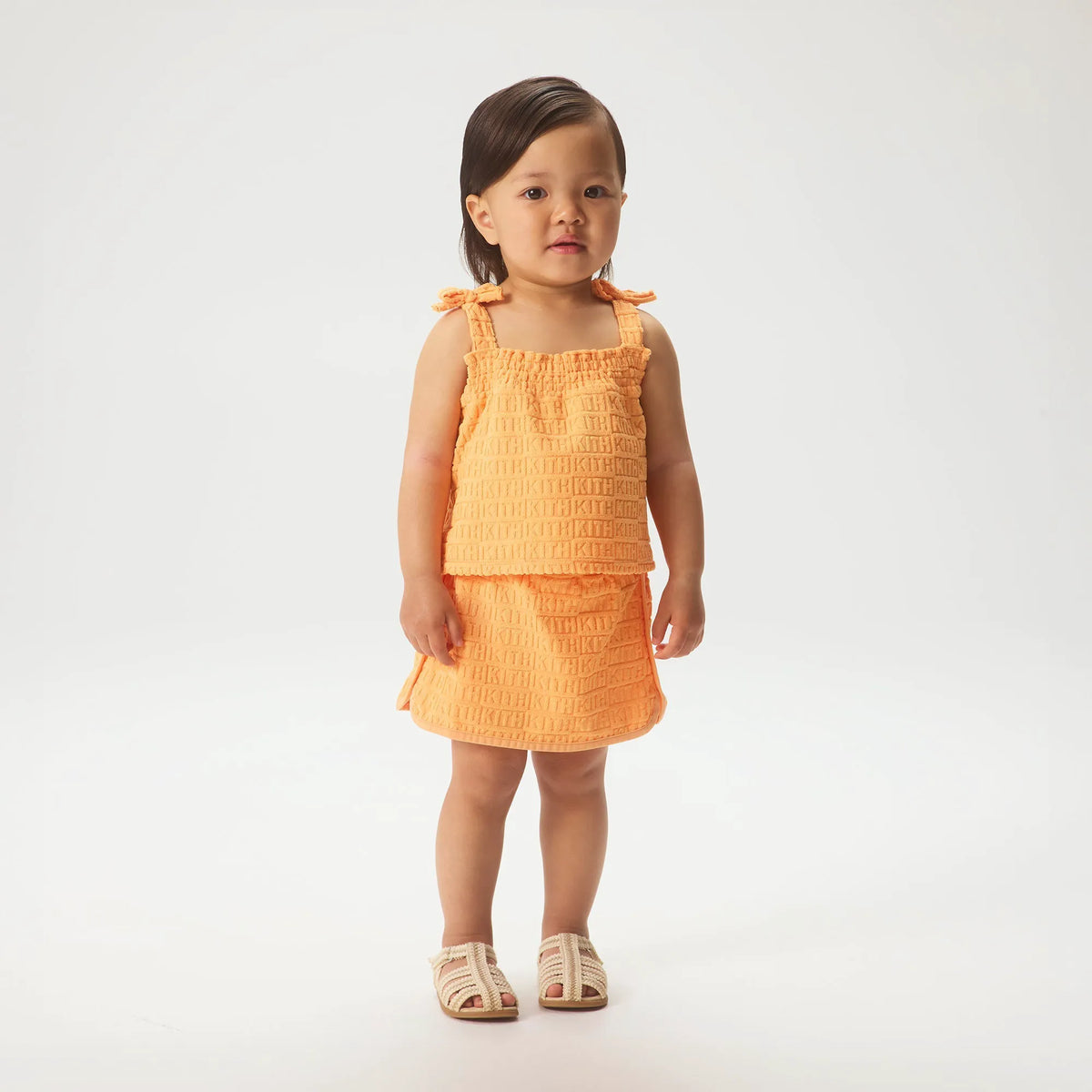 Kith Baby Ayva Textured Monogram Skort Set - Sorbet