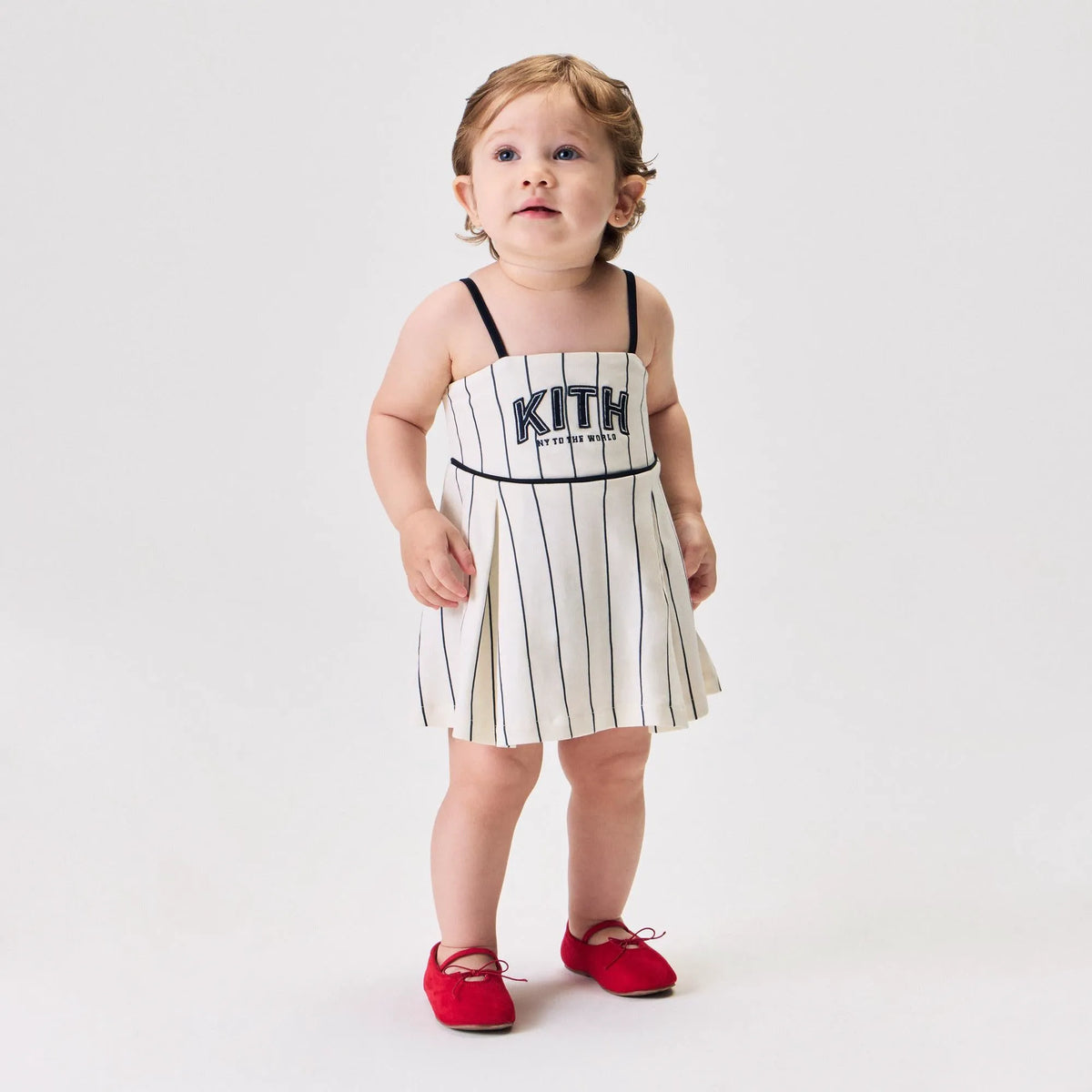 Kith Baby Pinstripe Baseball Dress Bloomer Set - Silk