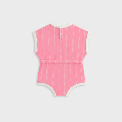 Kith Baby Script Knit Romper - Peony