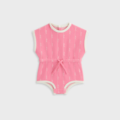 Kith Baby Script Knit Romper - Peony