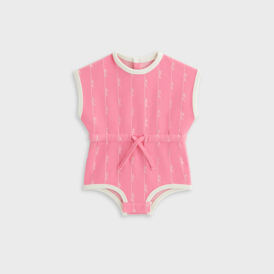 Kith Baby Script Knit Romper - Peony