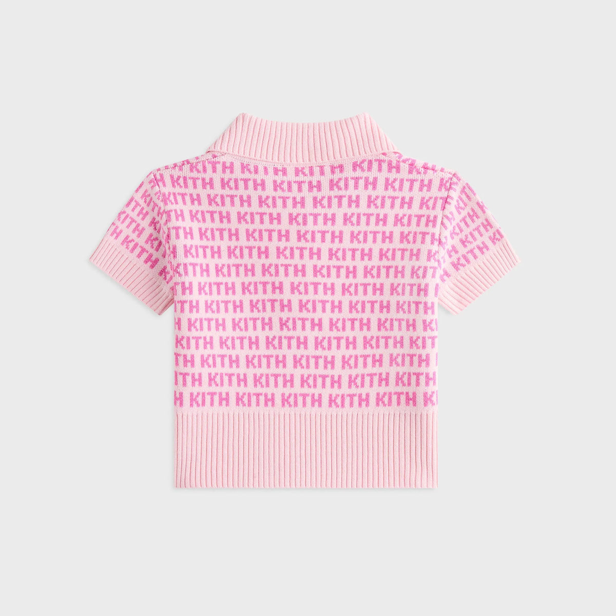Kith Kids Cropped Monogram Jacquard Teagan Polo - Bubble