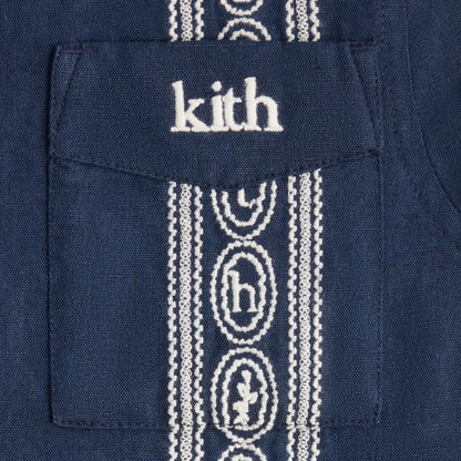 Kith Kids Novelty Embroidered Bennet Collared Shirt - Nocturnal