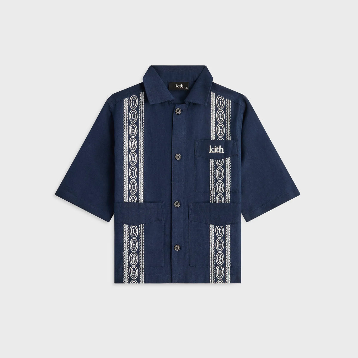 Kith Kids Novelty Embroidered Bennet Collared Shirt - Nocturnal