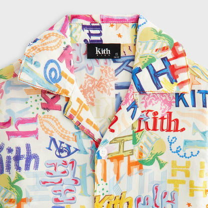 Kith Kids Thompson Camp Sketched Monogram Shirt - Silk