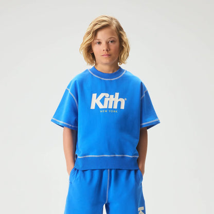 Kith Kids Short Sleeve Nelson Crewneck - Cobalt