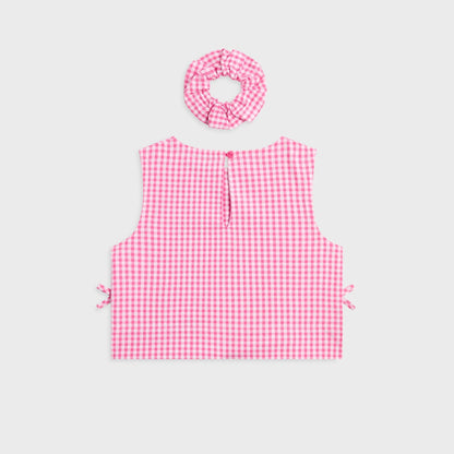 Kith Kids Gingham Cropped Tie Tank - Electra