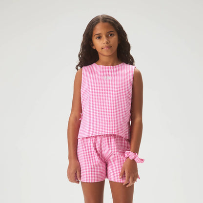 Kith Kids Gingham Cropped Tie Tank - Electra