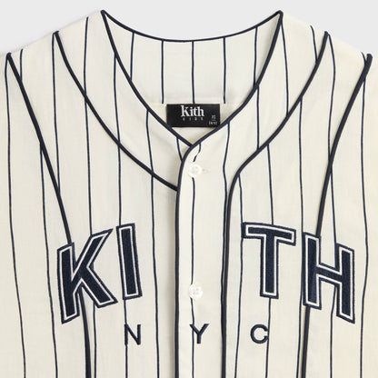 Kith Kids Pinstripe Baseball Shirt - Silk