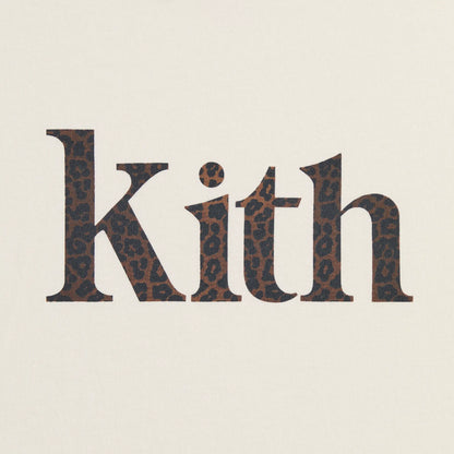 Kith Kids Leopard Serif Leonard Tee - Sandrift