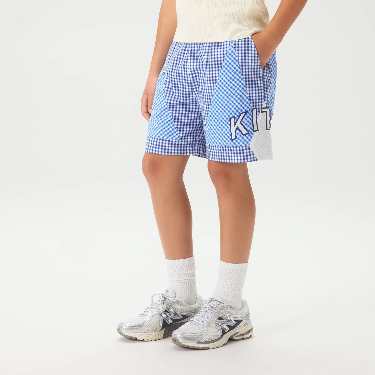 Kith Kids Color-Blocked Gingham Turbo Short - Layer