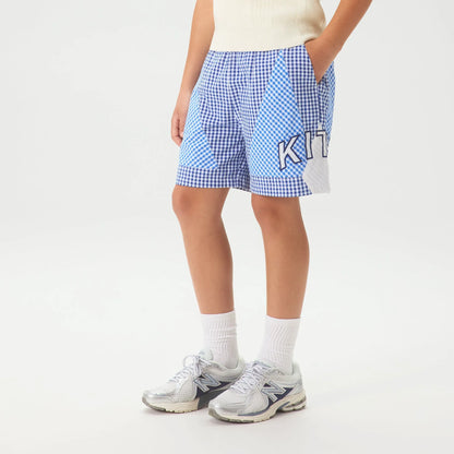 Kith Kids Color-Blocked Gingham Turbo Short - Layer