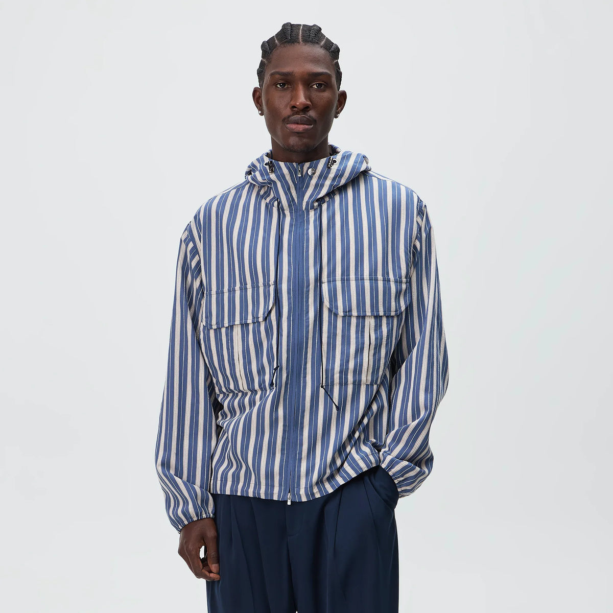 Kith Barre Stripe Full Zip Raj Jacket - Breeze