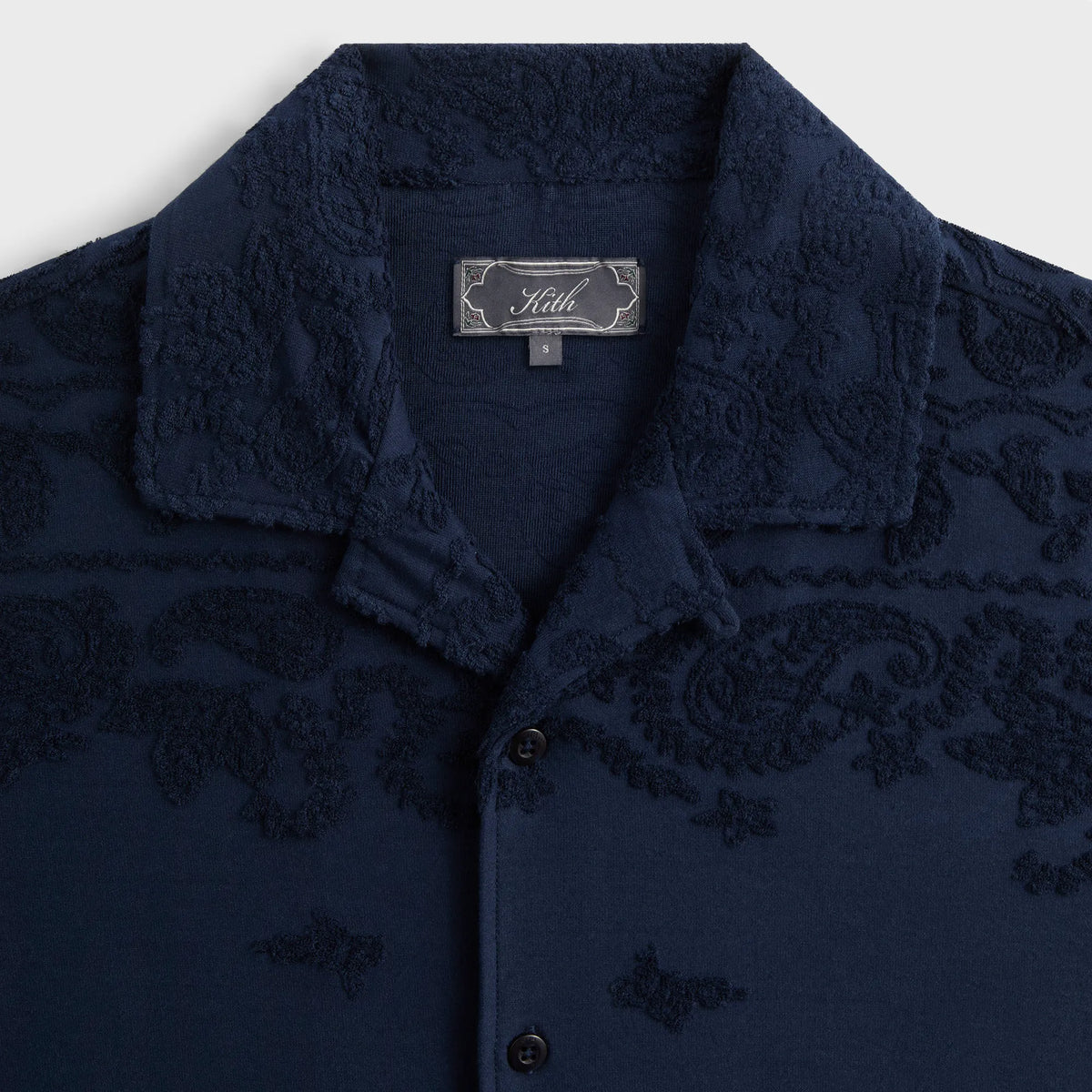 Kith Bandana Micro Terry Thompson Camp Collar Shirt - Nocturnal