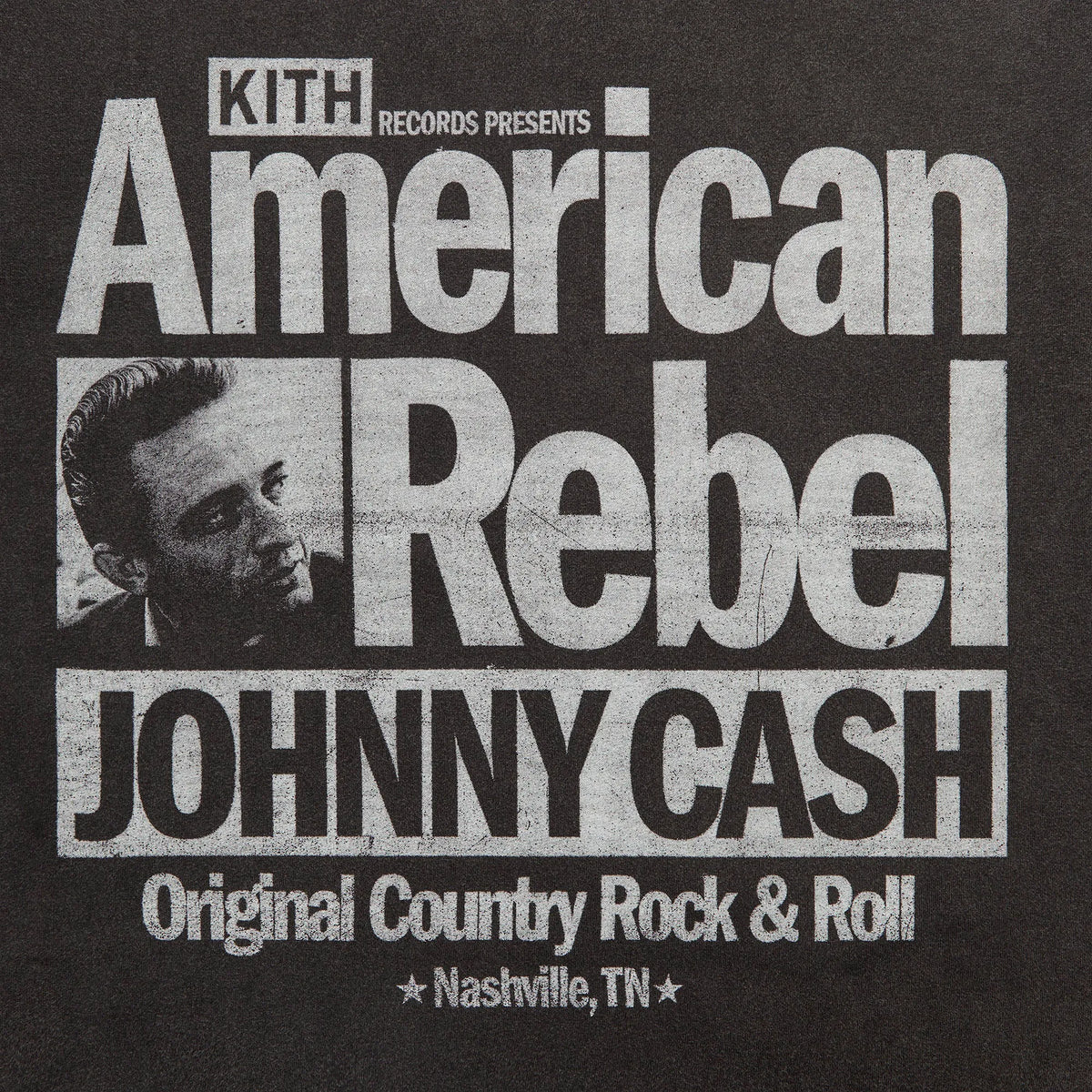 Kith Records for Johnny Cash American Rebel Vintage Tee - Black