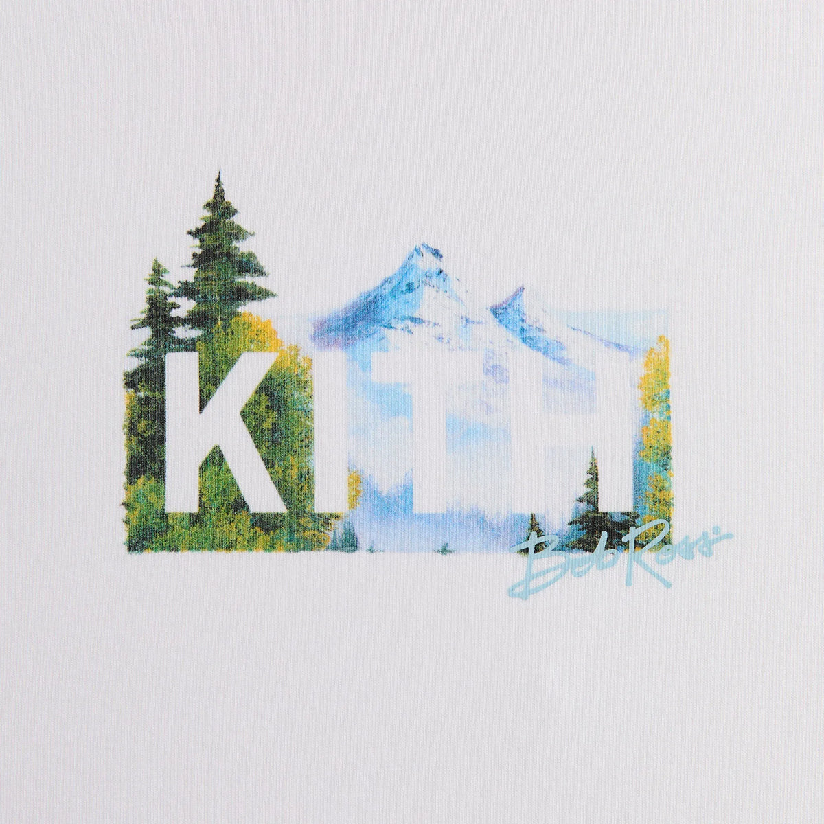 Kith for Bob Ross Mountain Classic Logo Tee - White
