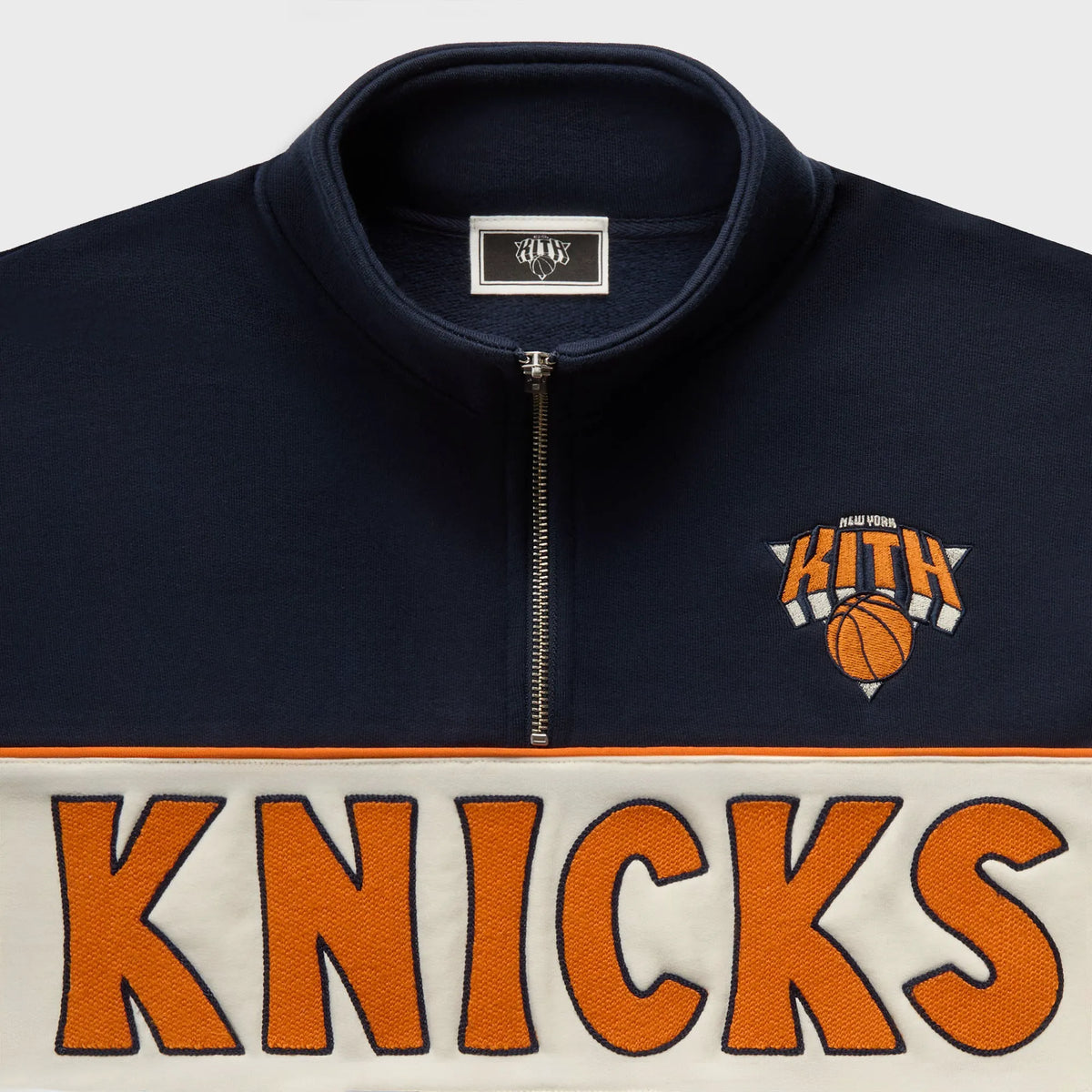 Kith for the New York Knicks Coach Vintage Nelson Quarter Zip - Nocturnal