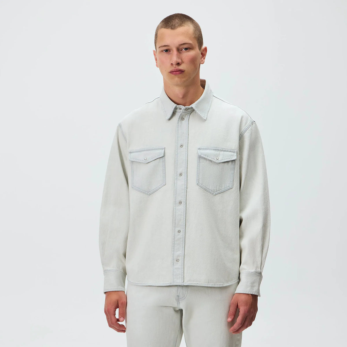 Kith Midweight Denim Long Sleeve Warwick Shirt - Eden Wash