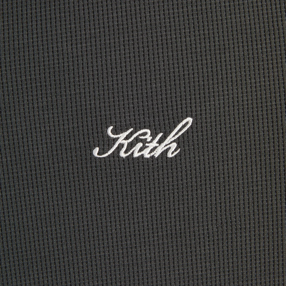 Kith Micro Waffle Drew Polo - Carbon