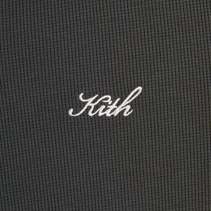 Kith Micro Waffle Drew Polo - Carbon