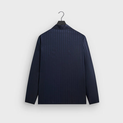 Kith Crest Logo Long Sleeve Boxy Collared Overshirt - Nocturnal