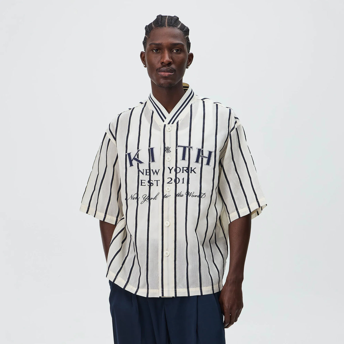 Kith Silk Linen Chenille Stripe Pacey Shirt - Sandrift