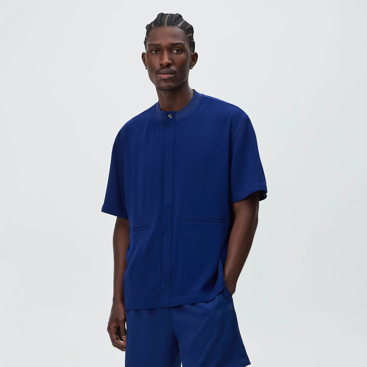 Kith Double Crepe Casper Shirt - Deep Royal