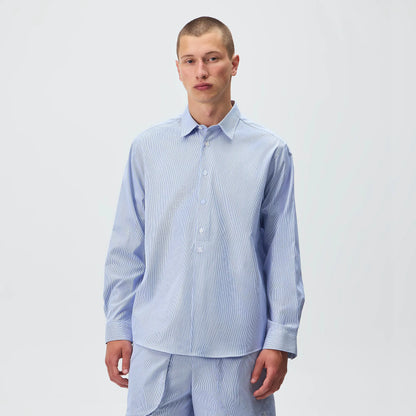 Kith Textured Microstripe Ian Popover Shirt - Marina