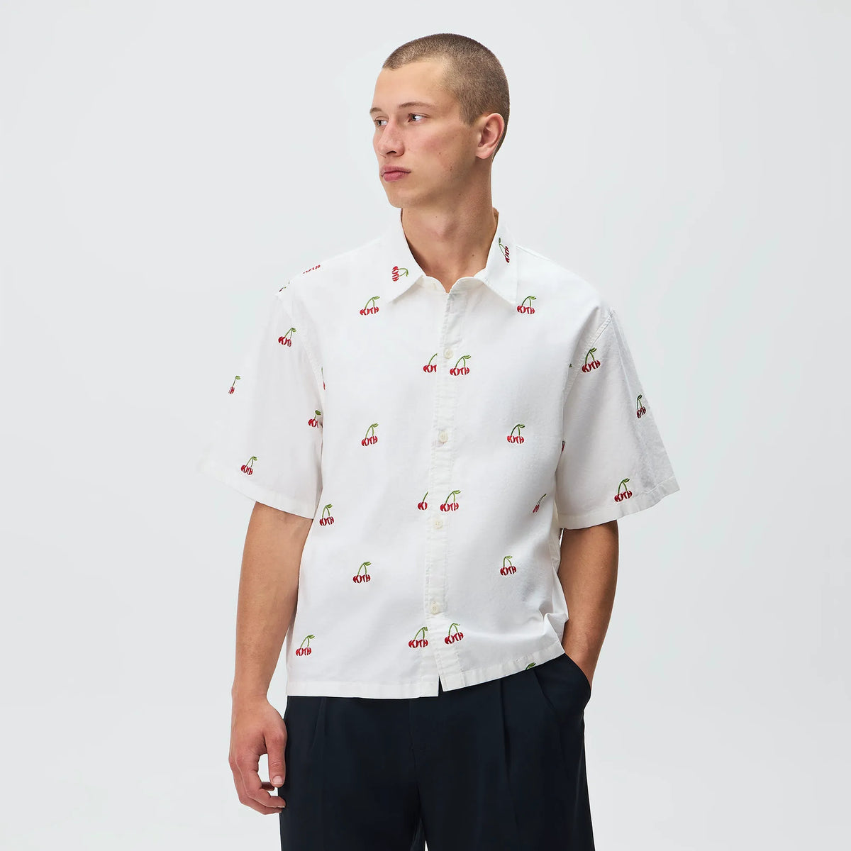 Kith Embroidered Cherry Oxford Cotton Harvey Shirt - Sandrift