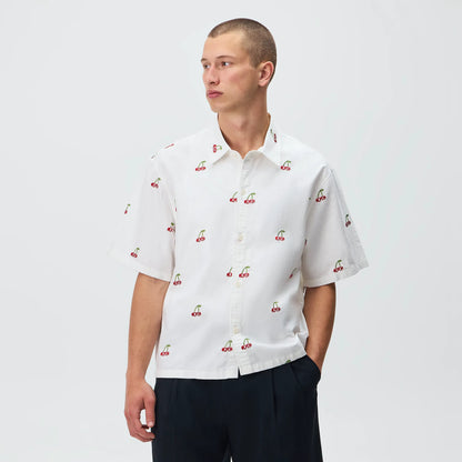 Kith Embroidered Cherry Oxford Cotton Harvey Shirt - Sandrift