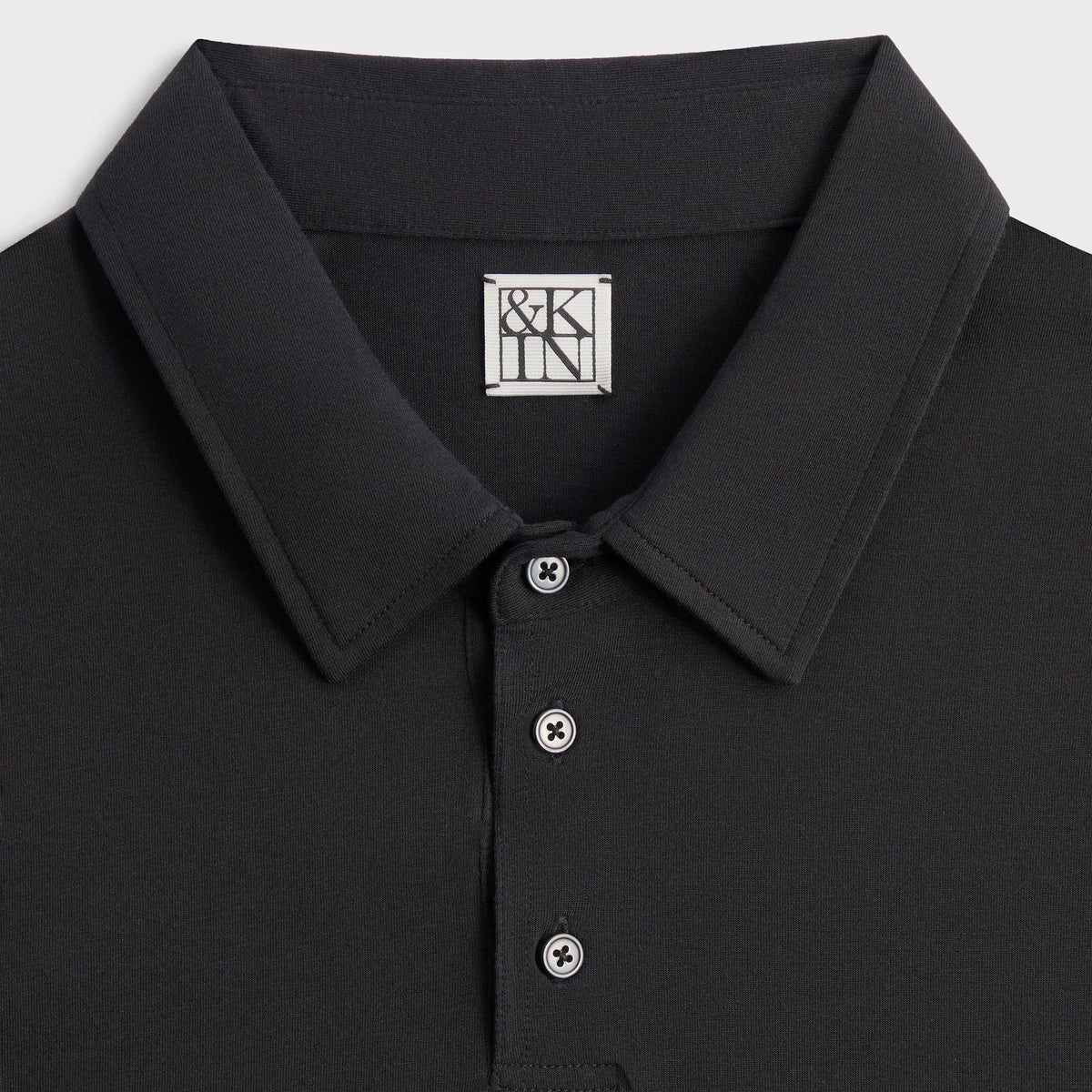 &Kin Soft Modal Blend Heathrow Polo - Black