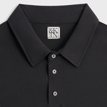 &Kin Soft Modal Blend Heathrow Polo - Black