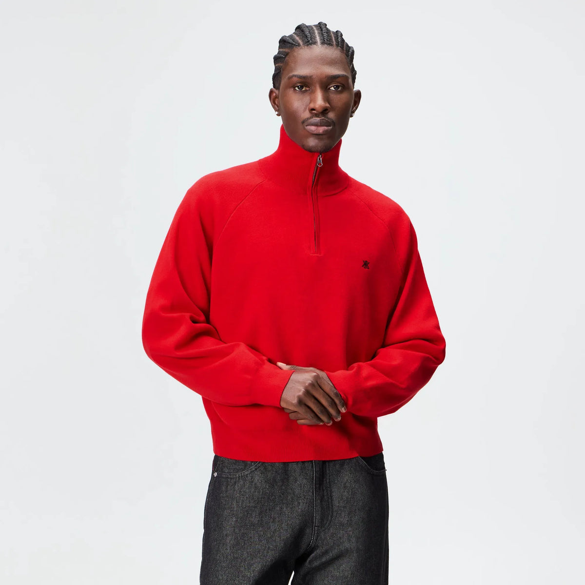 Kith Compact Cotton Knit Javier Quarter Zip Pullover - Fame