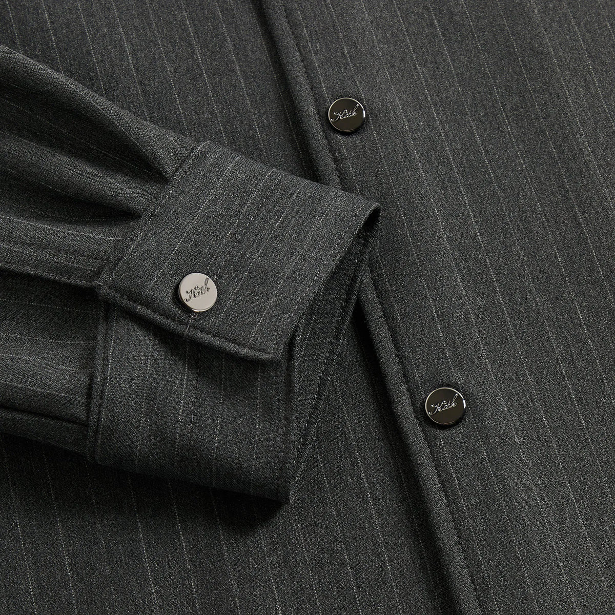 Kith Double Weave Montague Shirt - Dark Heather Grey
