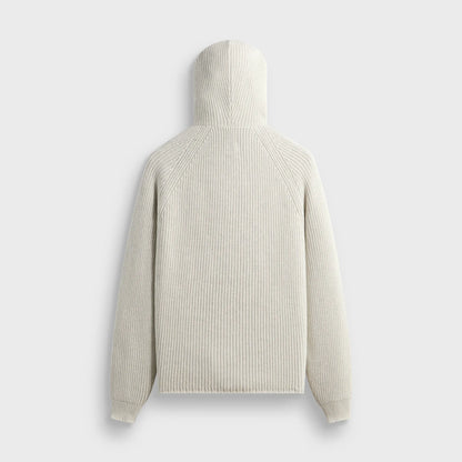 Kith Full Zip Knit Miles Hoodie - Light Heather Grey