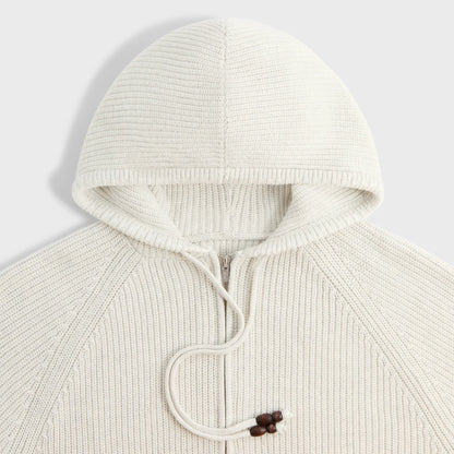 Kith Full Zip Knit Miles Hoodie - Light Heather Grey