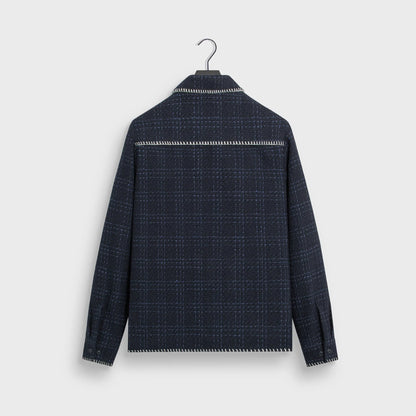 &Kin Tweed Boxy Collared Overshirt - Nocturnal