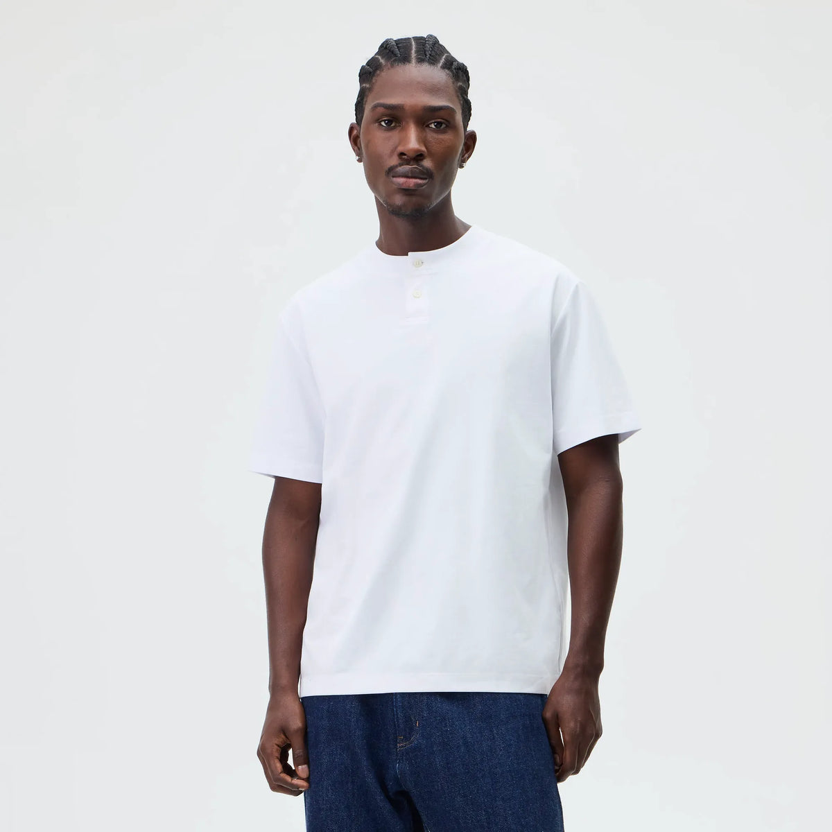 &Kin Albie Henley Tee - White